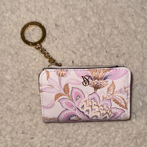 Victoria's Secret Floral Keychain Wallet in Pink and Gold - Picture 1 of 5